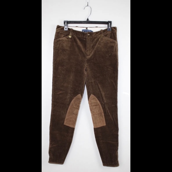 Polo Ralph Lauren Pants - Polo Ralph Lauren Blue Label Corduroy Pants Suede Patches Sz 8 Measure 29 x 27.5